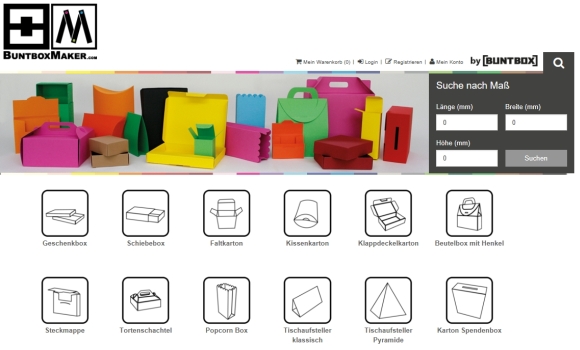 buntbox homepage - Buntbox: Neue Website für den Werbeartikelhandel