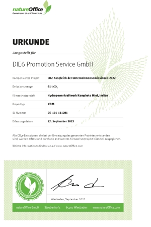 die6 klimaneutral - DIE6-Zentrale arbeitet nahezu klimaneutral