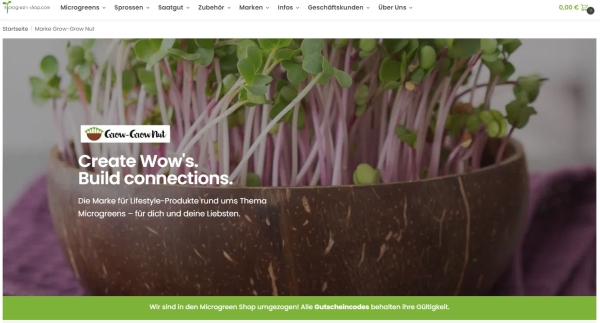 keimgruen ws - Keimgrün: Neuer Internetauftritt für Grow-Grow Nut