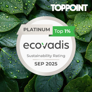 Toppoint erneut mit EcoVadis-Platin ausgezeichnet Socialmedia Ecovadis Textbild - Toppoint erneut mit EcoVadis-Platin ausgezeichnet