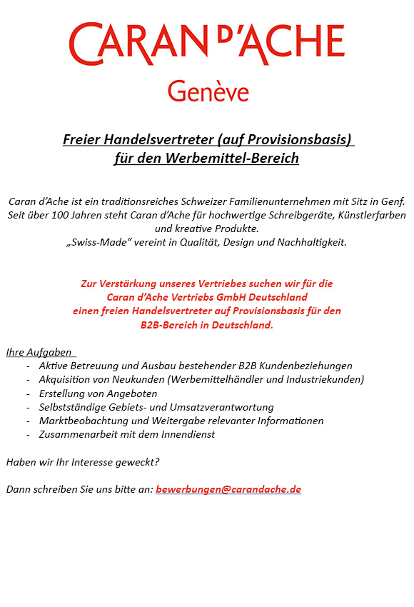 Freier Handelsvertreter jobshop - Freier Handelsvertreter (auf Provisionsbasis) f&uuml;r den Werbemittel-Bereich