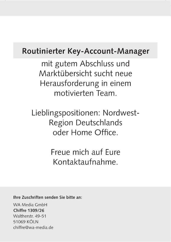 routinierter key account manager - Routinierter Key Account Manager