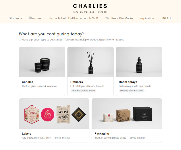 Charlies Candles: Einzigartiger Duftkerzenkonfigurator Charlies bild - Charlies Candles: Einzigartiger Duftkerzenkonfigurator